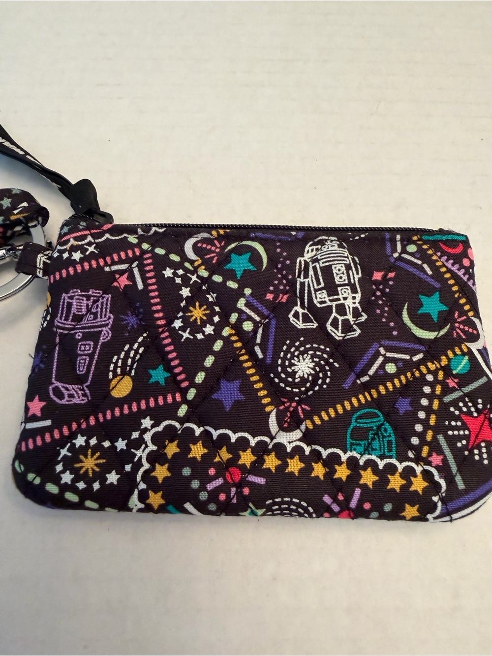 Vera Bradley Zip ID Lanyard Tossed Bandana Droids NWT